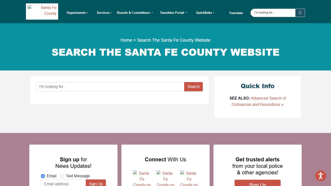 Search The Santa Fe County Website Santa Fe County