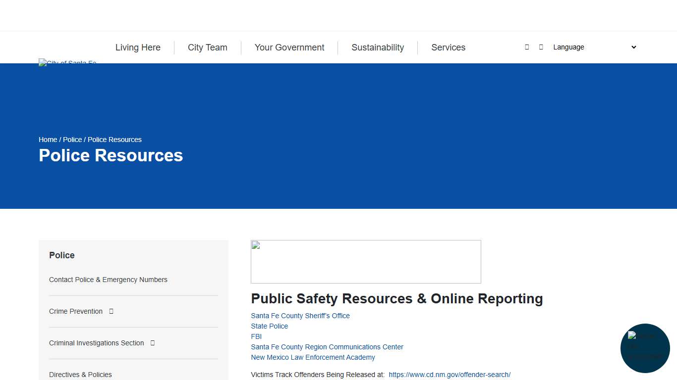 SFPD Resources City of Santa Fe